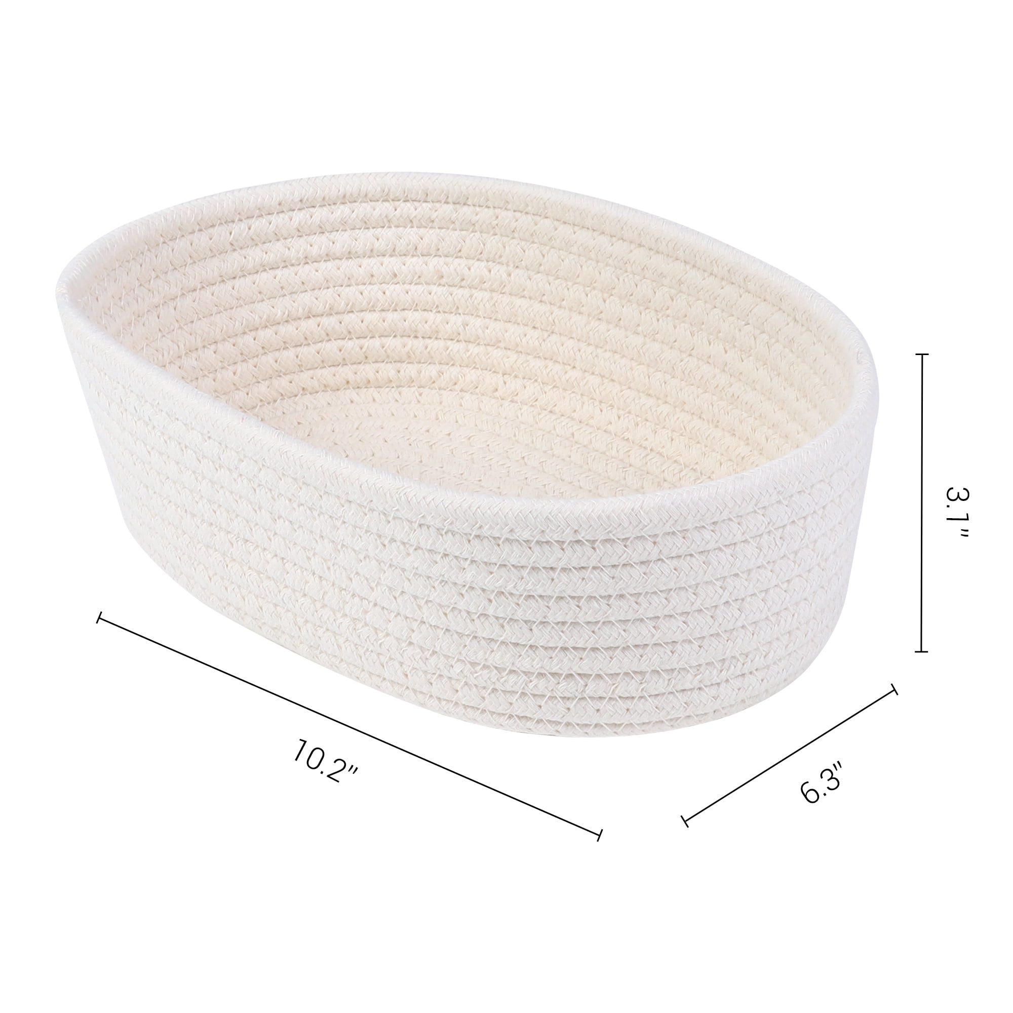 Unique Bargains 3Pcs Storage Basket for Key Tray Bowl Beige 10.2*6.3*3.1in