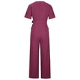 thumbnail image 5 of Ernkv Women's Jumpsuit Sleeveless Suspenders V Neck Split Jumpsuit Fashion Full Trousers Jumpsuit For Lady Wife Daughter Girlfriend Comfy Lounge Casual Solid Color Purple XL, 5 of 8