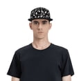 thumbnail image 3 of Goofa Black White Leaves Printed Men's Baseball Cap,Straight Brim Hat,Golf Dad Hat,Versatile Style,Sun Protection Cap,Travel Hat, 3 of 9