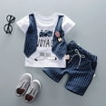 thumbnail image 4 of WOYY Infant Boys 2pcs Outfits Short Sleeved Graphic T Shirt Denim Shorts Set Summer Clothing Set, 4 of 4