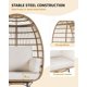 thumbnail image 4 of Silla Huevito Giratoria 360° Exterior, Silla Grande de Rattan con 4 Cojines para Interior y Exterior, Sala y Dormitorio, Estructura de Acero, 4 of 7