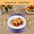 thumbnail image 4 of Purple Yellow Ombre Round 15 Inch Placemats Set of 8, Farmhouse Modern Gradient Art HeatResistant Non Slip Place Mats for Dining Table, Wipeable Braided Kitchen Table Mats for Housewarming, 4 of 9