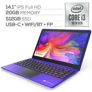 Gateway Notebook Ultra Slim Laptop 14.1" IPS FHD Intel Core i3-1005G1 Up to 3.4GHz 20GB RAM 512GB SSD USB-C FP Reader Webcam HDMI Wi-Fi THX Audio Win 10 S Purple