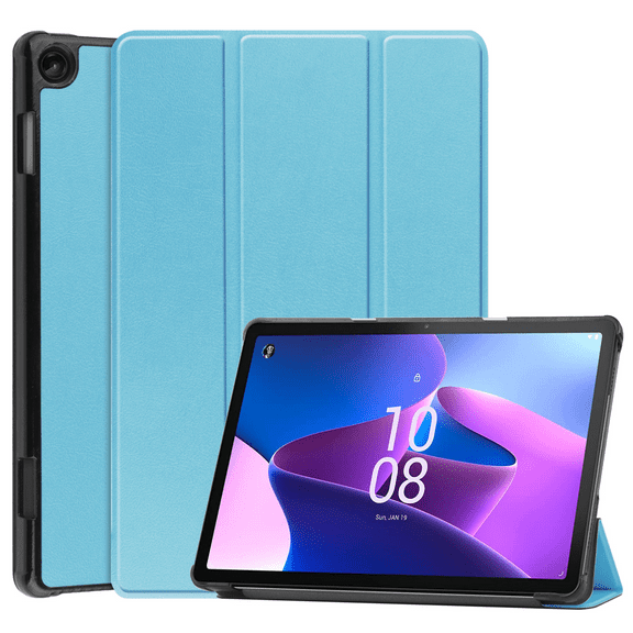 For Compatible Lenovo Tab M10Plus 3rd Gen Tablet Cover 10.6" Slim Tri-Fold Stand Smart Cover, Multi View Stand Hard Case Folio Cover Auto Sleep/Wake Protection Blue
