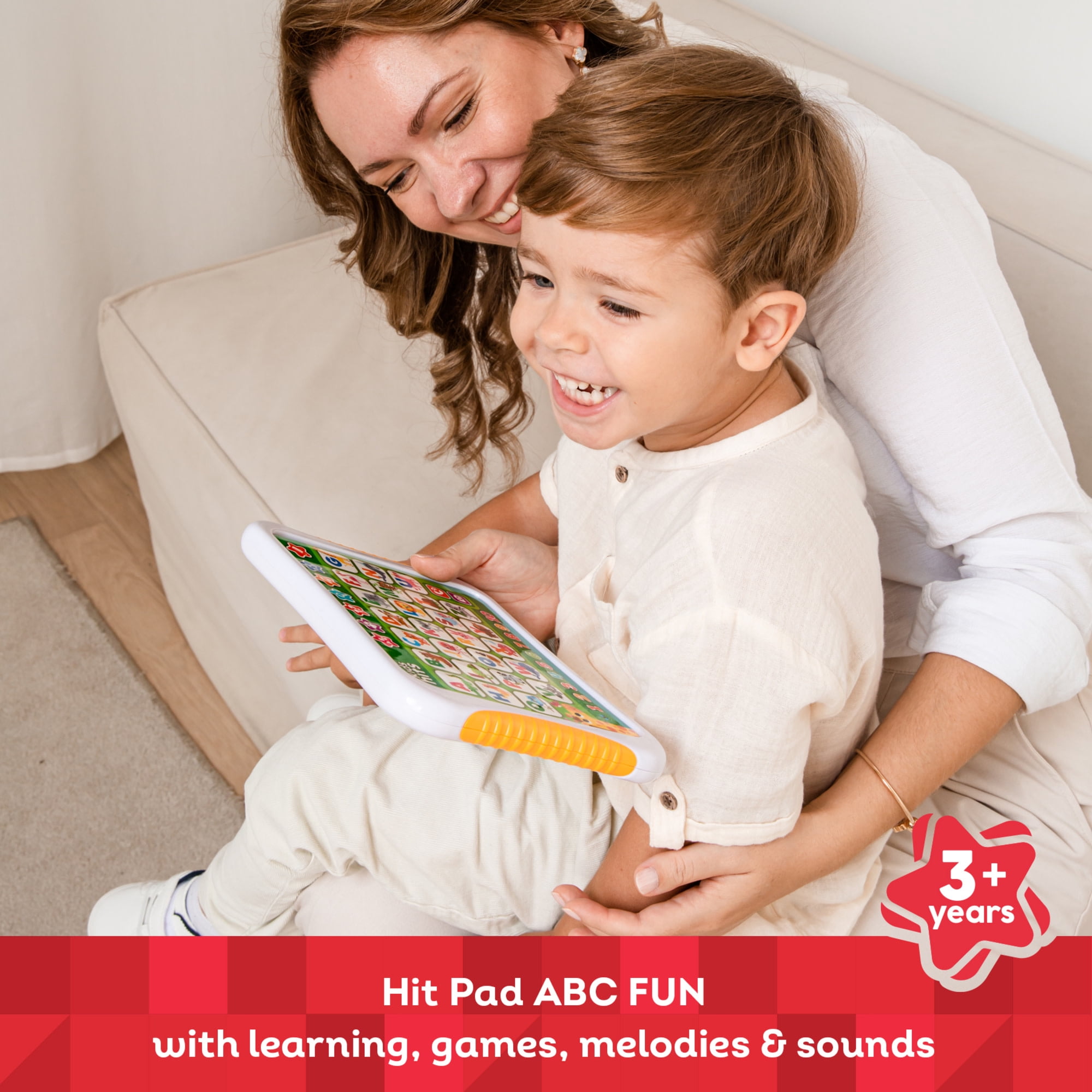 Kids Hits: Hit Pad - ABC Fun - Educational Musical Tablet Toy, Letters, Numbers, Animal Sounds, Songs & Quiz Mode, Learning Play, Toddler & Kids 3+