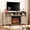 Oak Gray - 0, variant on Ktaxon 58" Farmhouse TV Stand for 55/60/65" TVs, Modern Media Console Cabinet with 23in Fireplace with 2 Sliding Barn Doors and Open Shelves, Rustic Brown