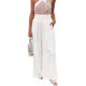 thumbnail image 4 of Txlixc Pantalones Largos Sueltos de Verano para Mujer, Pantalones de Pierna Ancha de Playa Fruncidos de Cintura Alta de Color Sólido Estilo Ocio con Bolsillo para Mujer Txlixc Estilo de ocio, 4 of 9