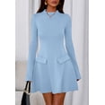 thumbnail image 3 of Vestido PRETTYGARDEN Elegante para Mujer, Otoño 2025, Azul Claro, 3 of 8