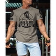 thumbnail image 3 of Gymish Gray Beard Great Bod Workout Shirt for Men – Funny Motivational Gym T-Shirt, Athletic Fitness Wear, Warm Grey with Sleeve Logo, 3X-Large, 3 of 6