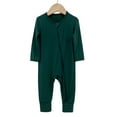 thumbnail image 4 of Baby Boy Girl Clothes Newborn Zipper Footies Jumpsuit Solid Long Sleeve Baby Newborn Baby Girl Boys Romper Outfit, 4 of 4