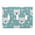 thumbnail image 2 of Dailycode Light Switch Plate Covers 2 Gang Wall Plate Plastics Outlet Covers for Kitchen Home Office Decor White Bear Face and Paw, 2 of 8