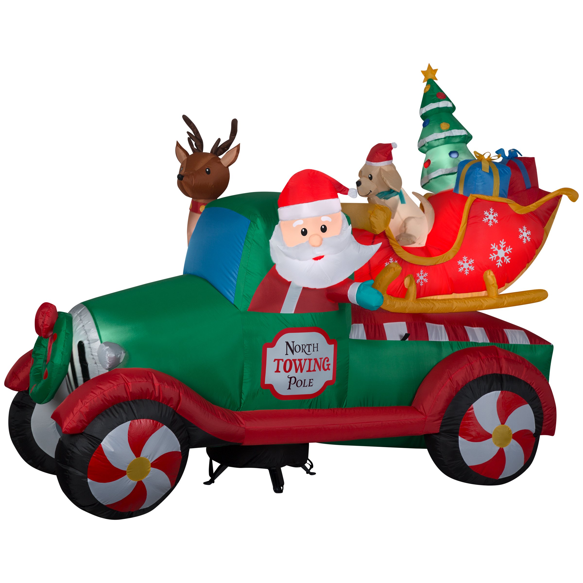 8' Airblown Inflatable Santa's Vintage Tow Truck
