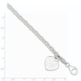 thumbnail image 2 of 925 Sterling Silver 1.5mm Breloque Coeur Gravé Bracelet, 2 of 6