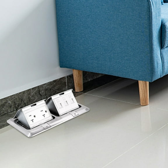 Pop Up Floor Outlet with Sockets and LAN, 20 Amp Recaptacle Outlet for Hardwood, Carpet, and Tile Flooring Applications
