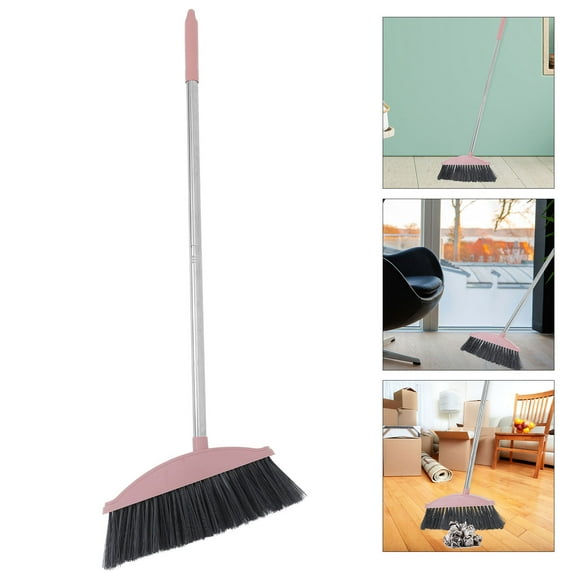 LOLIPPYY Dust Broom with Pink Bristles for Floor Cleaning in Households 1Pack