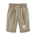 thumbnail image 2 of Womens High Waisted Running Shorts Athletic Gym Track Workout with Pocket Vmvidoty Elastic Waist Blowball Printing Drawstring Shorts Khaki XXL, 2 of 4