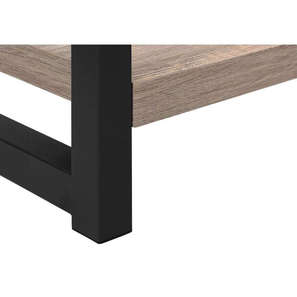 Accent Table Side End Narrow Small 2 Tier Bedroom Metal Brown
