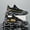 Black, variant on Sneakers, Shoes for Men Lightweight Mesh Breathable Outdoor Running Shoes, Soft-soled Anti-slip and Wear-resistant Sports Shoes, Brownish-yellow Contrasting Printed Lace-up Design