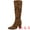 Leopard, variant on DARING DIVA Women's Pointed Toe Chunky Heel Knee High Boots Red 9