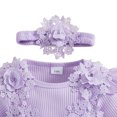 thumbnail image 5 of KPOPLK Baby Girl Floral Tulle Princess Dress Long Sleeve Cute Tutu Skirts Romper with Lace Headband for 3 6 9 12 18 Months(Purple,3-6 Months), 5 of 7