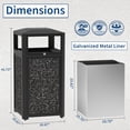 thumbnail image 6 of BERPET 40 Gallon Outdoor Commercial Trash Can with Ashtray, Lockable Lid and Galvanized Steel Liner, 6 of 9