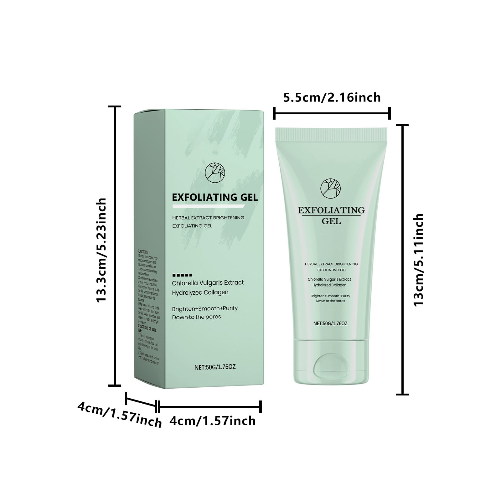 Alvantor Gentle Exfoliating Gel Cleanser Facial Scrub, Hydrating Pore Minimizer for All Skin Types, 1.76 oz