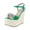 Green, variant on Wedge Sandals for Women Espadrilles Comfortable Open Square Toe Rhinestone Band Ankle Strap High Heels Dressy Summer Shoes Green Size 9
