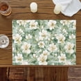 thumbnail image 2 of Sage Green Spring Floral Placemats for Dinning Table Set of 6, Summer Botanical Farmhouse Burlap Kitchen Place Mats Waterproof Cloth Table Mats, Indoor Outdoor Placemats Easy Clean Dinner Decor, 2 of 8