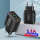 thumbnail image 4 of Cargador rápido de pared para teléfono móvil, dispositivo de carga de 48W con 4 puertos USB, enchufe europeo y estadounidense, 3,0, para iPhone 14 Pro Max, Samsung y Xiaomi, 4 of 4
