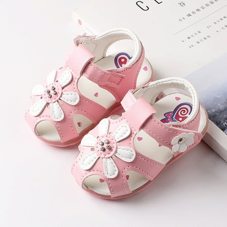 

Alrise Toddler Infant Kids Girls Flowers LED Luminous Shoes Sandals Pink 23