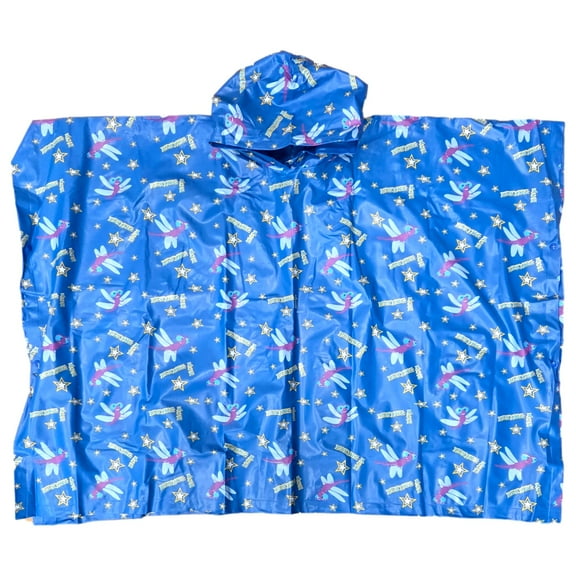 Boys Blue Firefly Snap Side Rain Jacket Poncho With Hood One Size Fits Most
