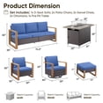 thumbnail image 2 of Giantfurnni 8 Piece Patio Furniture Set with Propane Fire Pit Table, Wicker Outdoor Conversation Set with 2 Swivel Rocker Chairs, 2 Club Chairs, 2 Ottomans and Rattan Sofa for Deck Backyard, 2 of 15