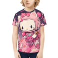 thumbnail image 7 of Hello Kitty T Shirts For Girls Boys, 3d Print Cartoon Graphics T Shirt, Youth Crewneck T-Shirt, Unisex Short Sleeve Top Tees Age 4-16 Years, 7 of 7