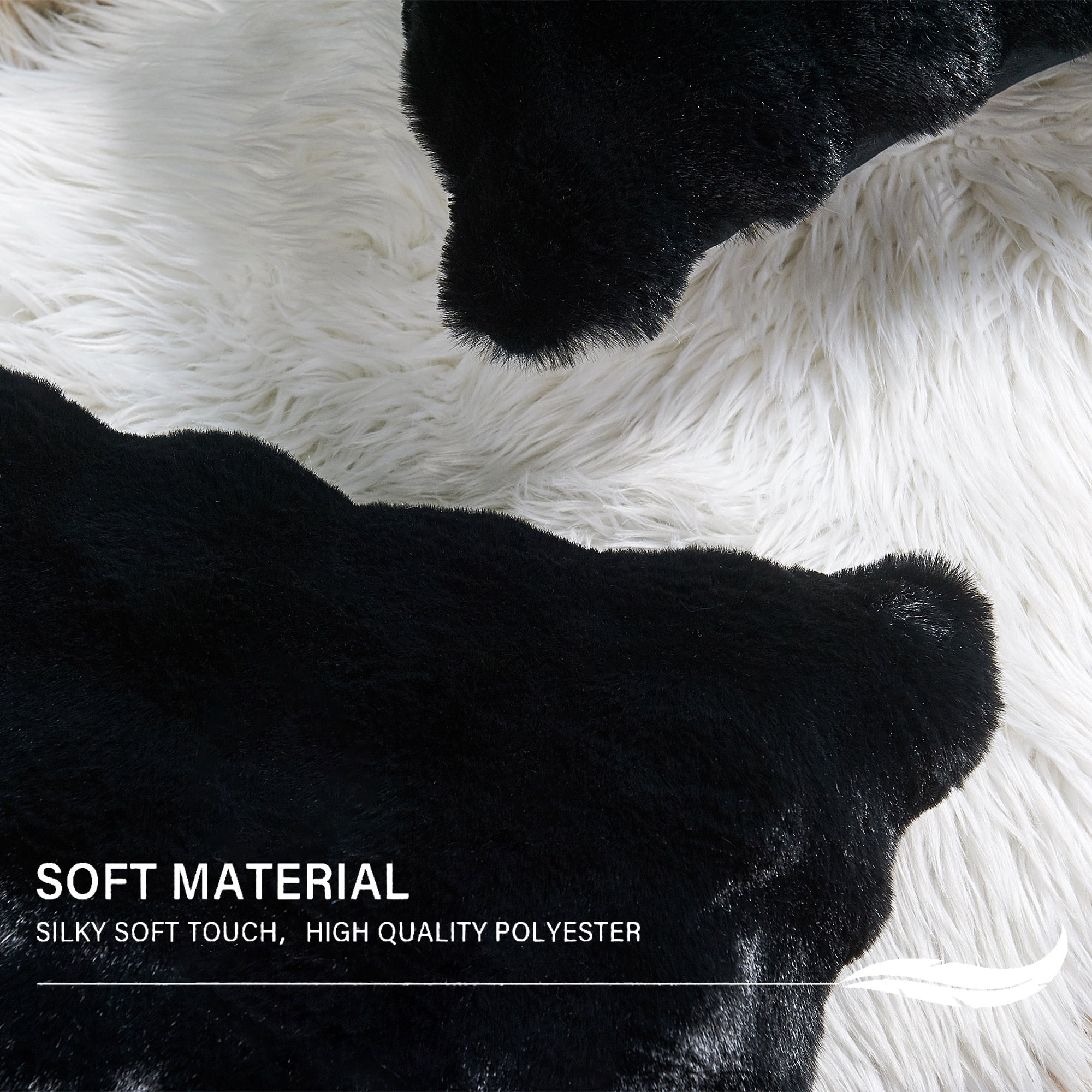 Home Soft Things Bubble Textured Faux Fur Pillow Covers, Set of 2, 20"x20", Black