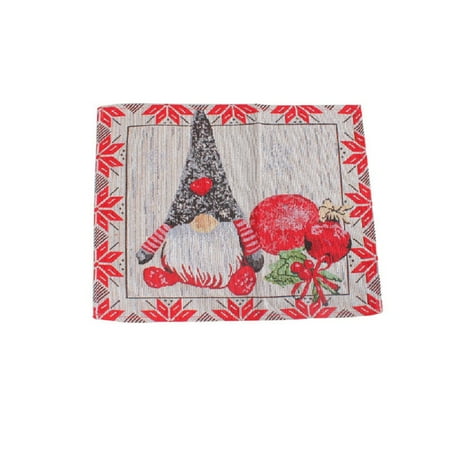 

Godderr Christmas Insulation Mat Santa Claus Style Printed Placemat Restaurant Insulation Mat 1PCS