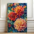 thumbnail image 4 of Dahlia Flower Canvas Wall Art 8x12 inches - Rustic Botanical Floral Dahlia Flower Watercolor Canvas Decor, 4 of 5
