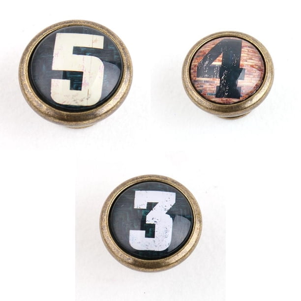 Paquete de 3 tiradores vintage para puertas de armarios, cajones, cómodas y otros objetos pequeños (35 mm) 2