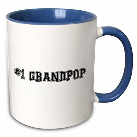 3dRose #1 Grandpop - Grandpa nickname - Number One Grandfather - Worlds greatest and best granddads - Two Tone Blue Mug,