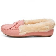 Alpine Swiss Leah Women’s Moccasin Slippers | Faux Fur Lined Slip-On House Shoes | Cozy Warm Comfortable Indoor Outdoor | Stylish Durable