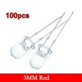 thumbnail image 1 of 100Pcs Super Lumineux Conduit 3mm Rouge/bleu/vert/blanc/jaune Conduit Ampoule Transparente, 1 of 4