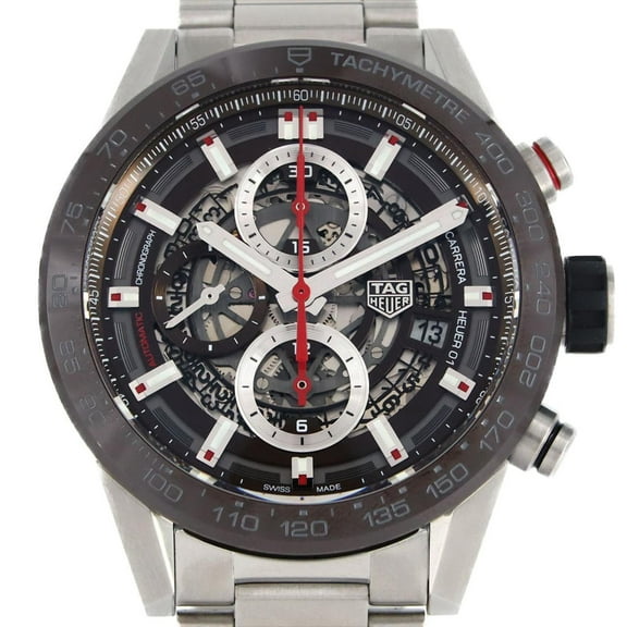 Pre-Owned TAG Heuer Carrera Calibre 01 Chronograph CAR201U.BA0766 SS Wristwatch... (Good)
