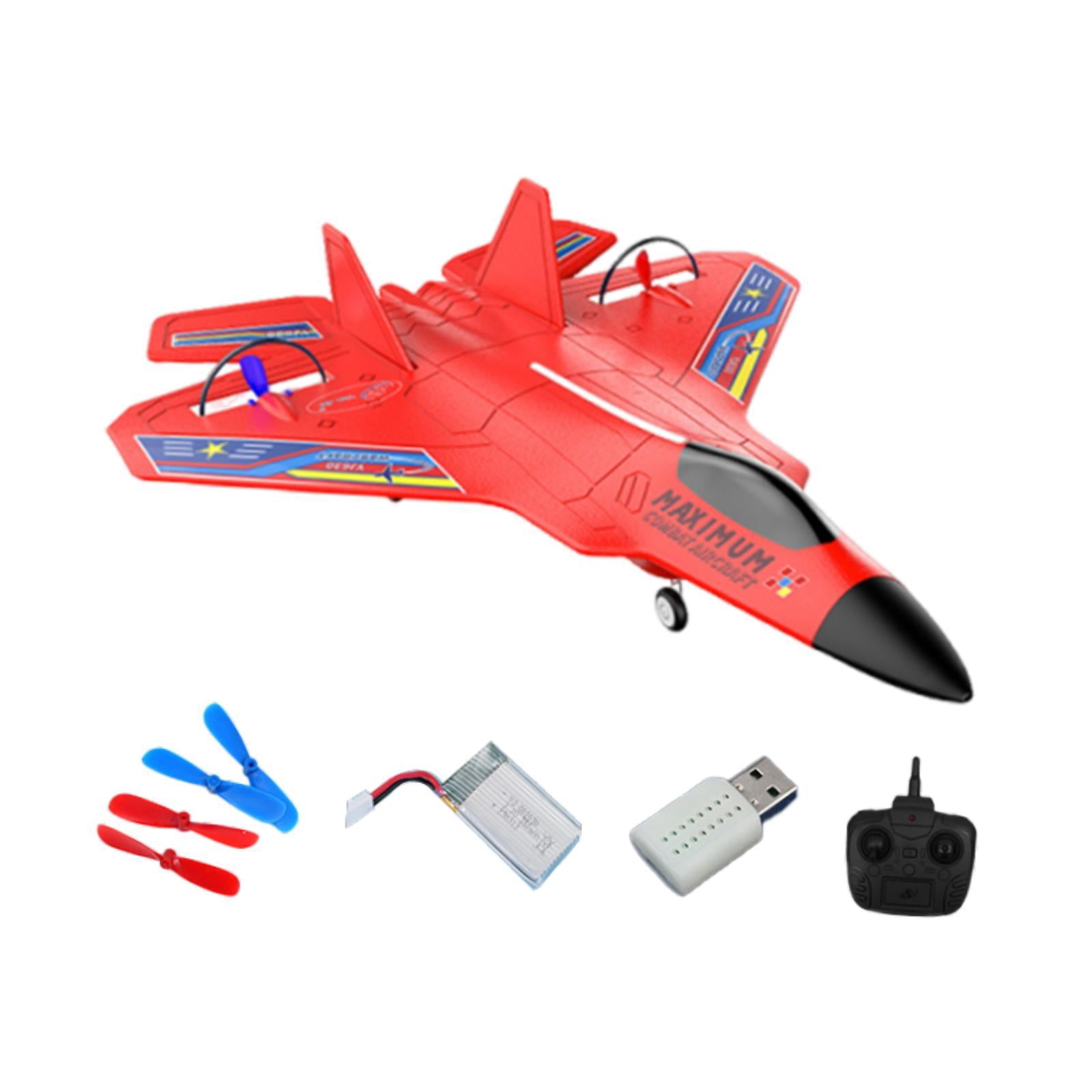 TAIZhiChen Avion Télécommandé En Mousse EVA - Jouet D'Extérieur 6 Canaux, Facile à Piloter, Modèle Avion De Chasse Avec Batterie Rouge Avion Radiocommande Exterieur