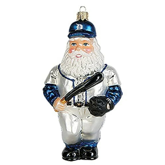 Baseball Player Santa Claus Polish Glass Christmas Ornament  Tree Decoration