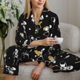 thumbnail image 6 of Pajama Sets for Women 2 Pcs, Playing Music Skeletons Button Down Long Sleeve Sleepwear Lounge PJ Sets, 6 of 6