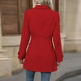 thumbnail image 5 of Women's Solid Color Casual Long Sleeve Single Button Blazer, Business Casual Outfits for Work and Fall Season Professional Wear,Red,L, 5 of 6