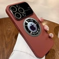 thumbnail image 3 of Magnetic for iPhone 12 Pro Case Logo View, Window Glass Lens Camera Protector,Compatible with Magsafe, Women Men Hard Shockproof Slim Matte Cases Cover for iPhone 12Pro 6.1 inch (Wine red), 3 of 14
