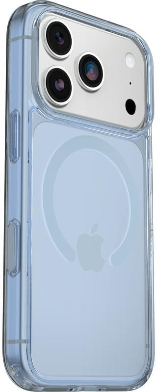 OtterBox iPhone 17 Pro (Only) Bundle: Symmetry Clear Series+ Case & Screen Protector - Blue Bliss - Snaps to MagSafe - Ultra-Sleek - Raised Edges Protect Camera & Screen - Non-Retail Packaging