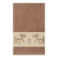thumbnail image 3 of Authentic Hotel and Spa  Turkish Cotton Elephants Embroidered Latte Brown 3-piece Towel Set, 3 of 5