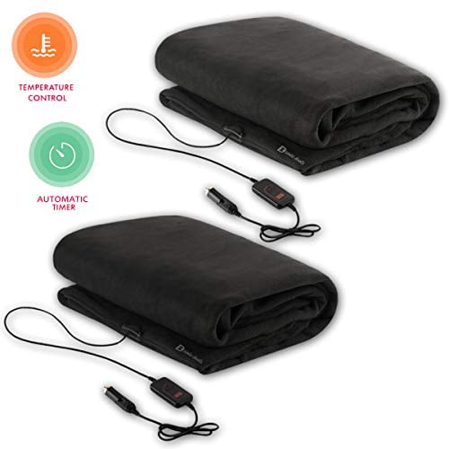 Zento Deals Pair of Heated Electric Polar Fleece Blanket 12V Cold Days and Night