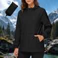 thumbnail image 5 of ShomPort Rain Jacket for Women Packable Zipper Drawstring Hooded Trendy Loose Waterproof Jackets, 5 of 7